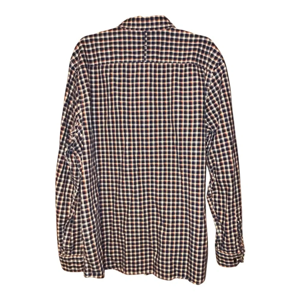 Banana Republic Luxe Flannel Shirt Slim Fit Mens‎ XXL Tall Plaid Cotton Grunge